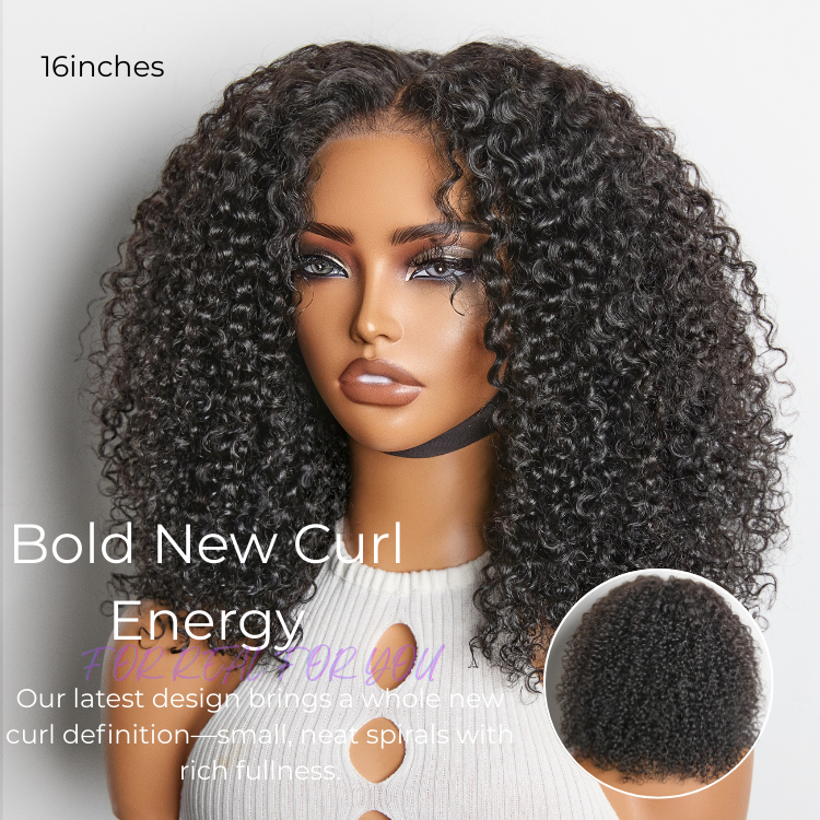 Beginner Friendly 200% Density Glueless 5x5 Closure Pre-Cut Lace Afro Curly Wig Flexi-Fit Drawstring Cap