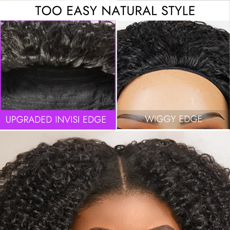 3-In-1 Half Wig 180% Density Water Wave Glueless Flexi-Fit Drawstring Wig