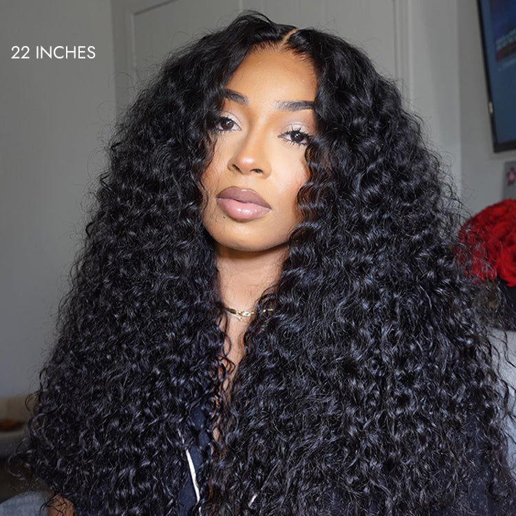 3-In-1 Half Wig 180% Density Water Wave Glueless Flexi-Fit Drawstring Wig