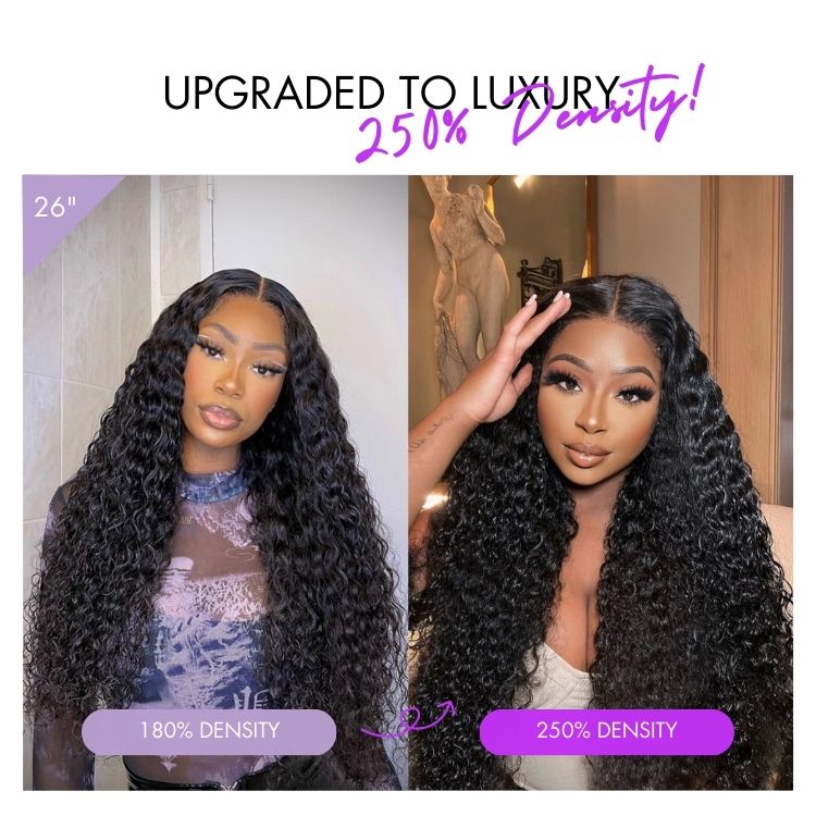 Special Deal | PreMax 250% Density Water Wave Glueless Flexi-Fit Drawstring 13x4 Frontal Lace Fluffy Curly High Density Wig Pre-Cut Lace