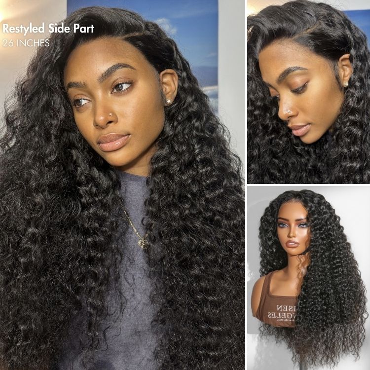 Special Deal | PreMax 250% Density Water Wave Glueless Flexi-Fit Drawstring 13x4 Frontal Lace Fluffy Curly High Density Wig Pre-Cut Lace