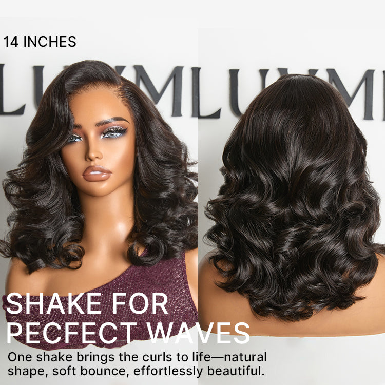 200% Density Ombre Brown / Natural Loose Wave Glueless 13x6 HD Lace Front Shoulder Length Wig Pre-Cut Lace Flexi-Fit Drawstring Cap