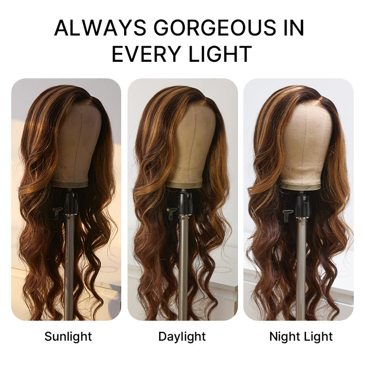 PartingMax Glueless 7x6 Closure HD Lace Loose Body Wave Long Wig Pre-Cut Lace