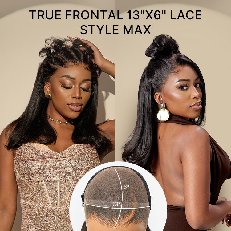 200% Density Ombre Brown / Natural Loose Wave Glueless 13x6 HD Lace Front Shoulder Length Wig Pre-Cut Lace Flexi-Fit Drawstring Cap