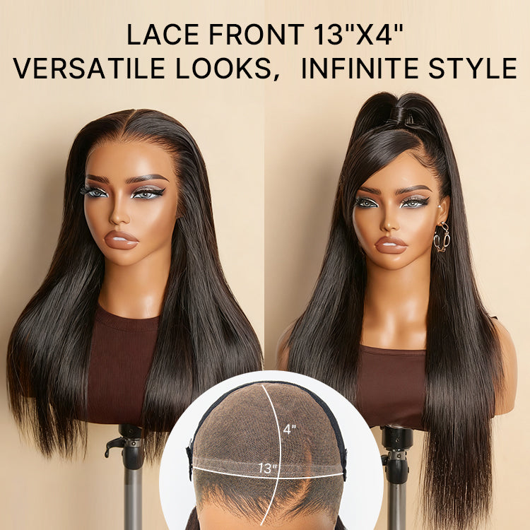 48H Delivery | NatureMAX™ Silky Straight Glueless Ear-to-ear 13x4 HD Lace Front Wig Pre-Cut Lace