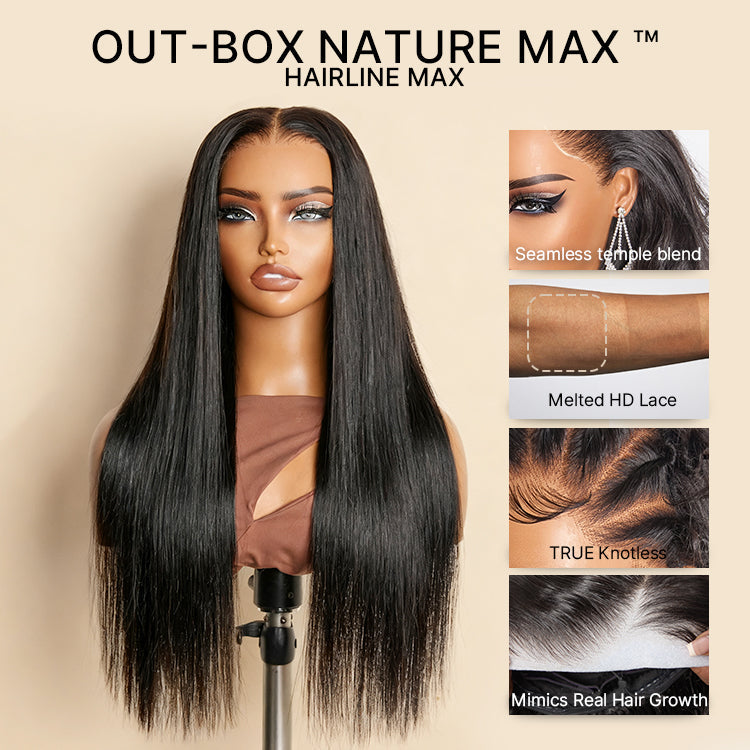 48H Delivery | NatureMAX™ Silky Straight Glueless Ear-to-ear 13x4 HD Lace Front Wig Pre-Cut Lace