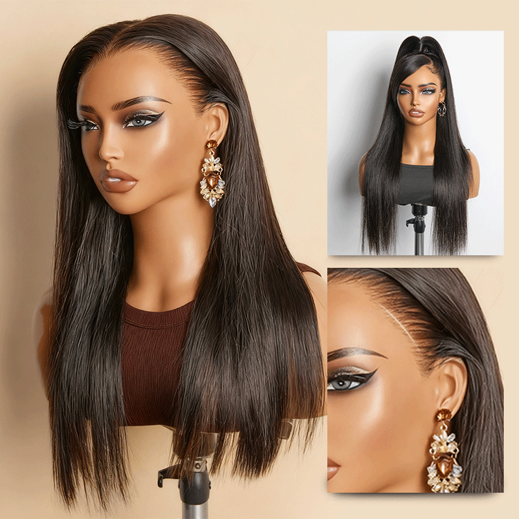 48H Delivery | NatureMAX™ Silky Straight Glueless Ear-to-ear 13x4 HD Lace Front Wig Pre-Cut Lace