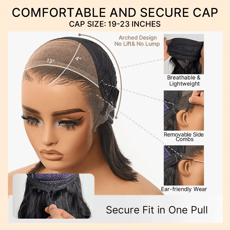 48H Delivery | NatureMAX™ Silky Straight Glueless Ear-to-ear 13x4 HD Lace Front Wig Pre-Cut Lace