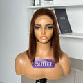 Special Deal | Brown with Blonde Highlight Straight Glueless 4x4 Lace Wig 100% Human Hair