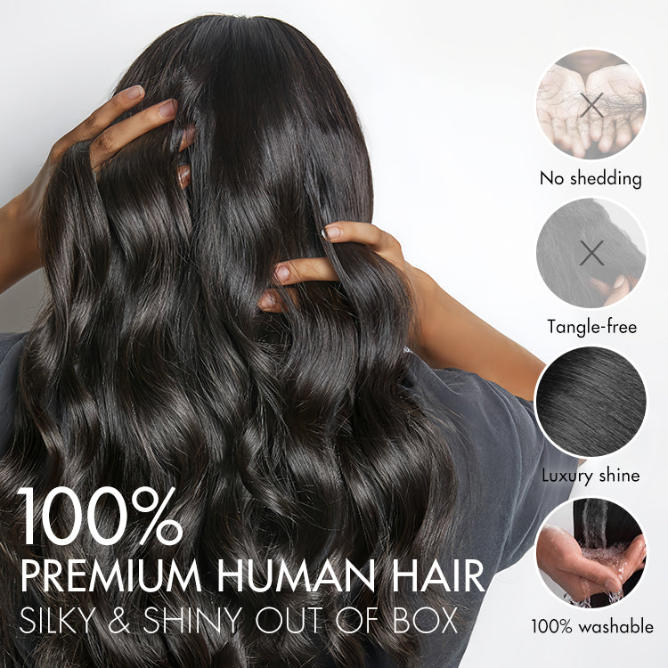 Pre-Separated Feather Crochet Human Hair Extensions Silky Straight Protective Style with Free Gifts - US Only