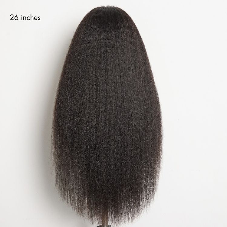 4C Kinky Edges Kinky Straight Glueless 7x6 Closure HD Lace Human Hair Wig Pre-Cut Lace