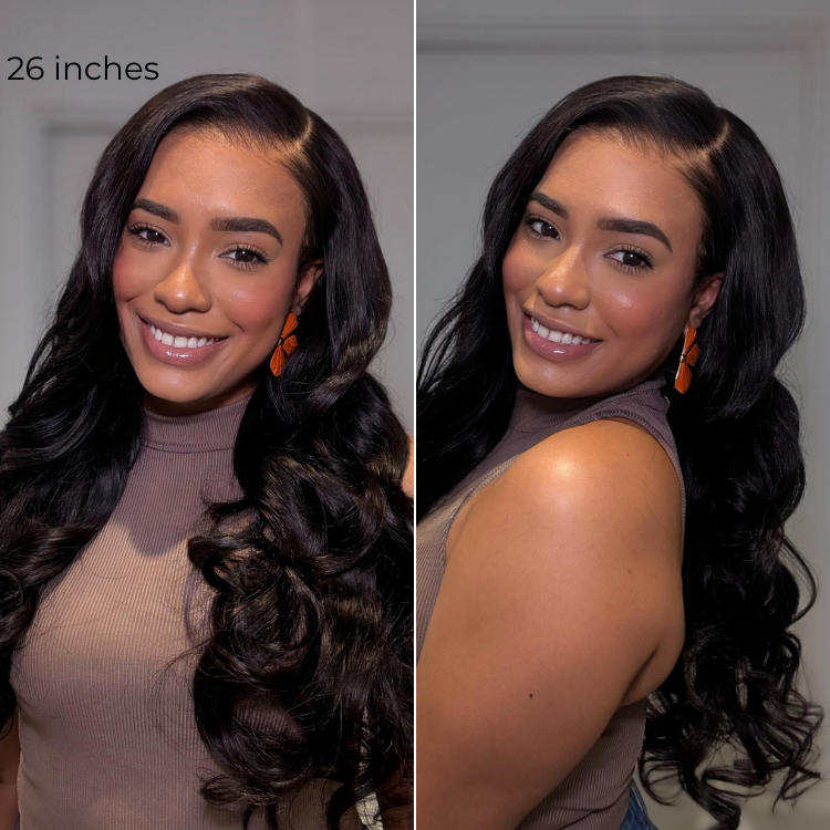 NatureMAX 200% Density Ombre Brown / Natural Black Loose Wave Glueless 13x6 / 13x4 HD Lace Front Wig Pre-Cut Lace Flexi-Fit Drawstring Cap