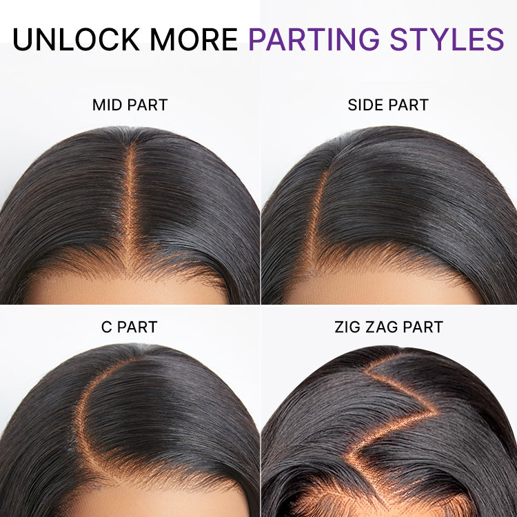 PartingMax Glueless Wig 180% Density Loose Body Wave Ready to Go 7x6 Closure HD Lace Pre Cut & Plucked & Bleached