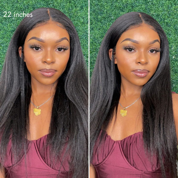 4C Kinky Edges Kinky Straight Glueless 7x6 Closure HD Lace Human Hair Wig Pre-Cut Lace
