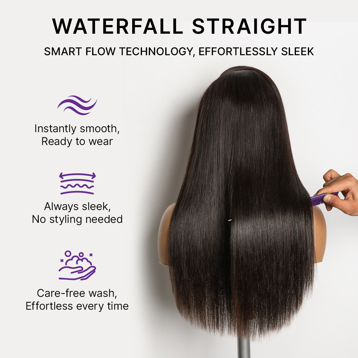 180% / 250% Density Bone Straight with Baby Hair PartingMax Glueless 7x6 Closure HD Lace Wig Pre-Cut Lace