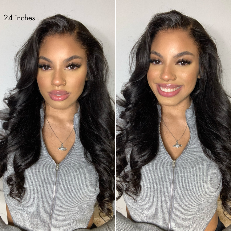 PartingMax Glueless Personalized Comfort Wig 180% Density Loose Body Wave 7x6 Closure HD Lace Wig Pre Cut & Plucked & Bleached Ready to Go