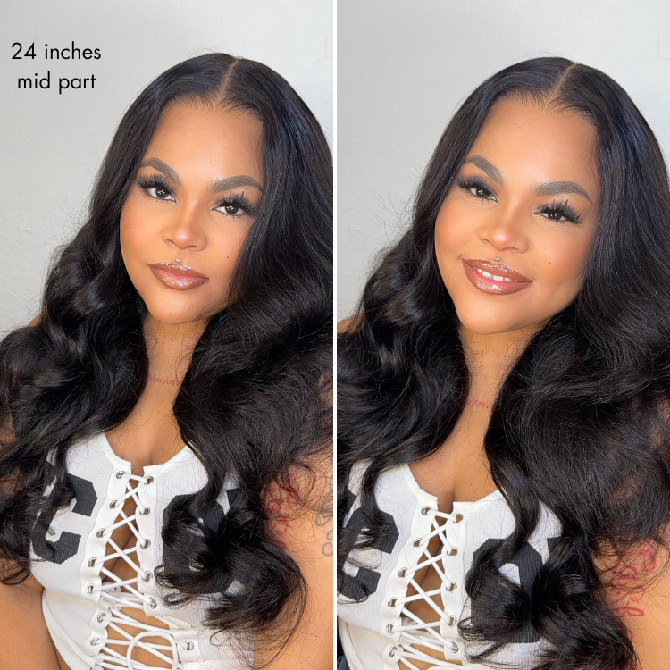 PartingMax Glueless Personalized Comfort Wig 180% Density Loose Body Wave 7x6 Closure HD Lace Wig Pre Cut & Plucked & Bleached Ready to Go