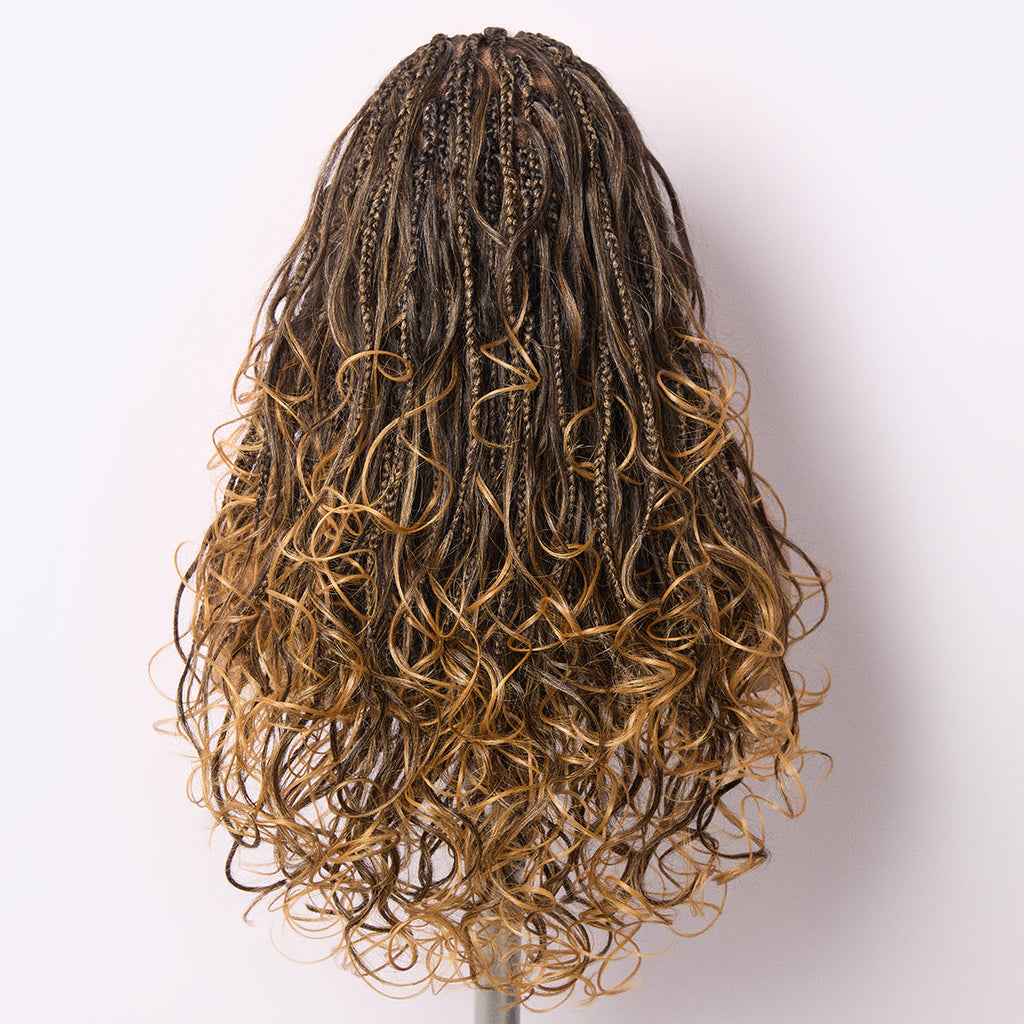 Special Deal | Readitress Ombre Honey Blonde French Curl Knotless Boho Braids HD Full Lace Long Wig Flexi Fit Invisi Drawstring Cap