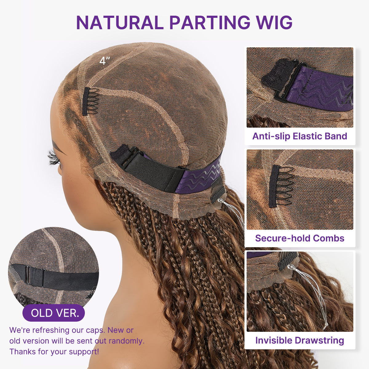 Special Deal | Readitress Ombre Honey Blonde French Curl Knotless Boho Braids HD Full Lace Long Wig Flexi Fit Invisi Drawstring Cap