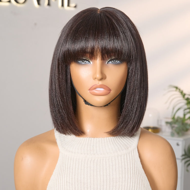 2 For $159.9 | 8 Inches Curly Minimalist Pre Cut HD Lace Wig + 10 Inches Yaki Straight Minimalist Lace Bob Wig