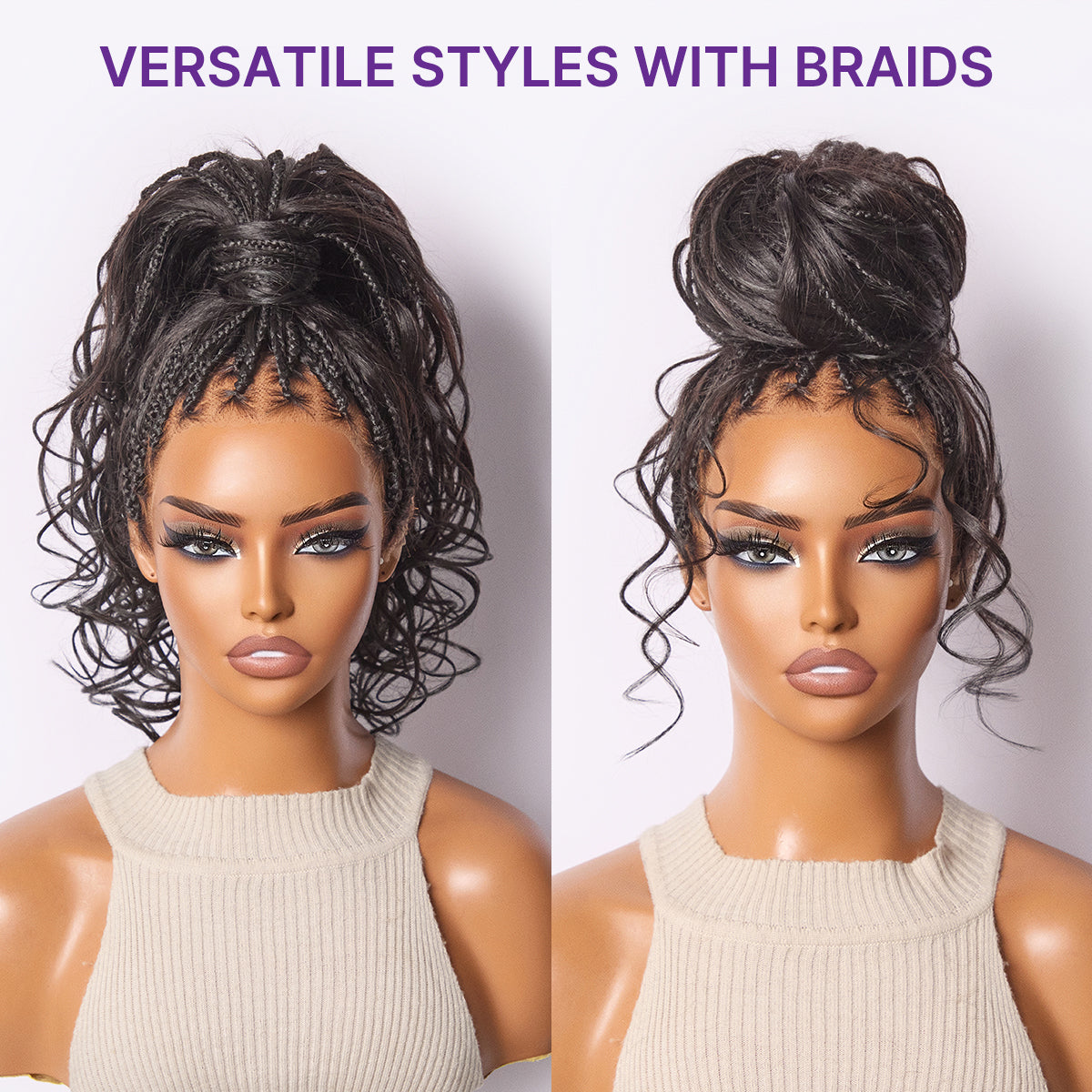 Readitress™ Ombre Honey Blonde French Curl Knotless Boho Braids HD Full Lace Long Wig Flexi Fit Invisi Drawstring Cap - US Only