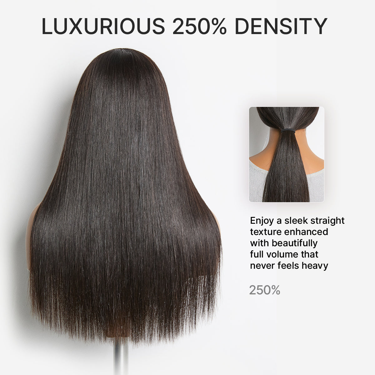 180% / 250% Density Bone Straight with Baby Hair PartingMax Glueless 7x6 Closure HD Lace Wig Pre-Cut Lace