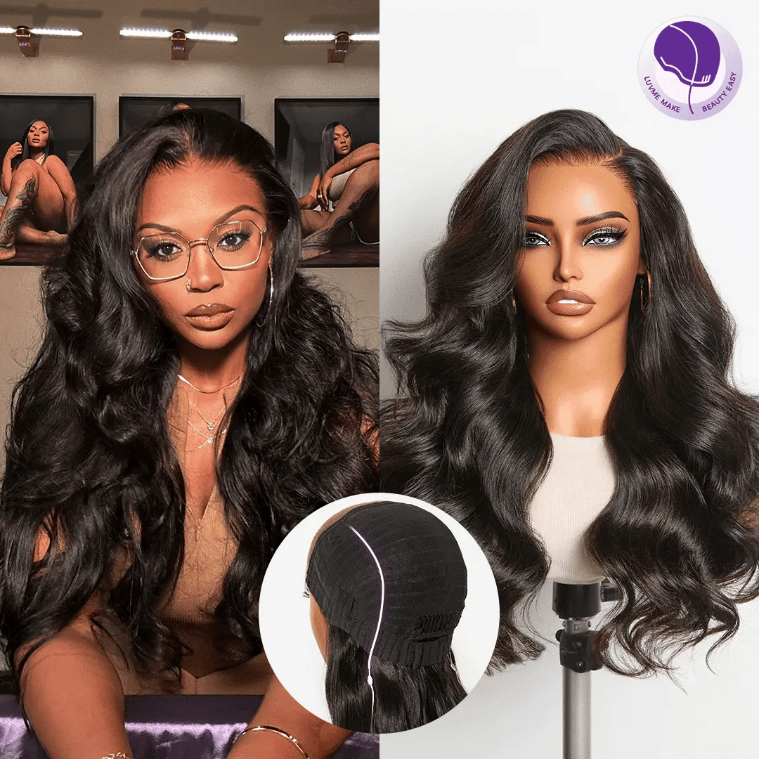 PartingMax Glueless 7x6 Closure HD Lace Loose Body Wave Long Wig Pre-Cut Lace