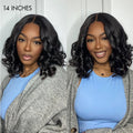 Natural Black Loose Wave 5x5 Closure Lace Glueless Pre-plucked hairline Short Wig
