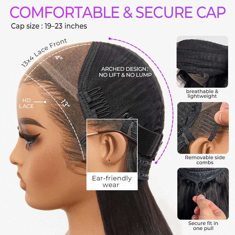 NatureMAX 200% Density Ombre Brown / Natural Black Loose Wave Glueless 13x6 / 13x4 HD Lace Front Wig Pre-Cut Lace Flexi-Fit Drawstring Cap