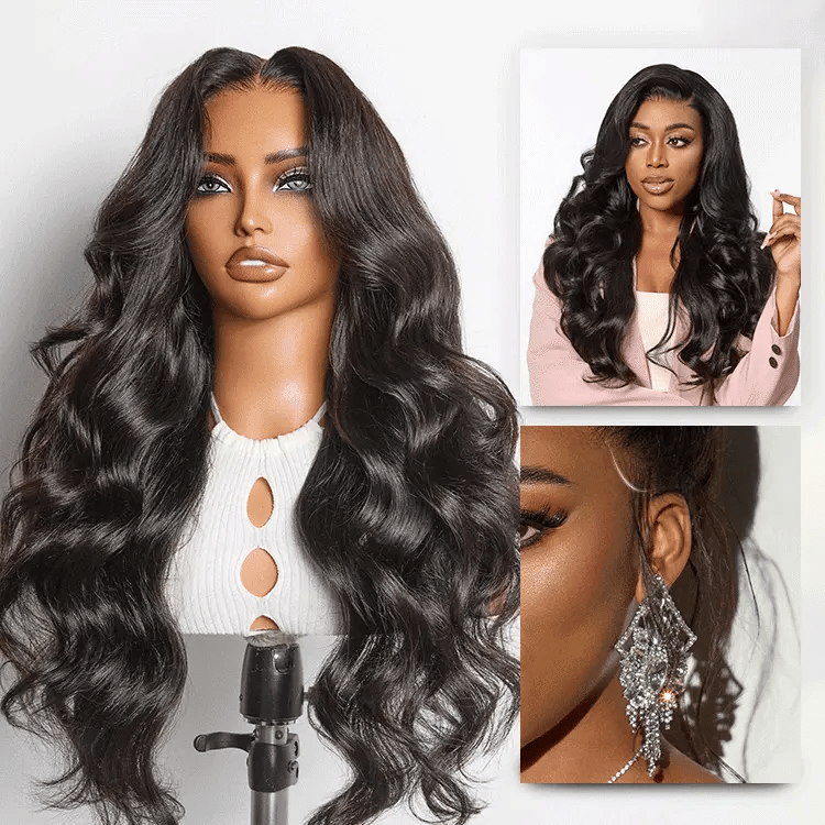 NatureMAX 200% Density Ombre Brown / Natural Black Loose Wave Glueless 13x6 / 13x4 HD Lace Front Wig Pre-Cut Lace Flexi-Fit Drawstring Cap