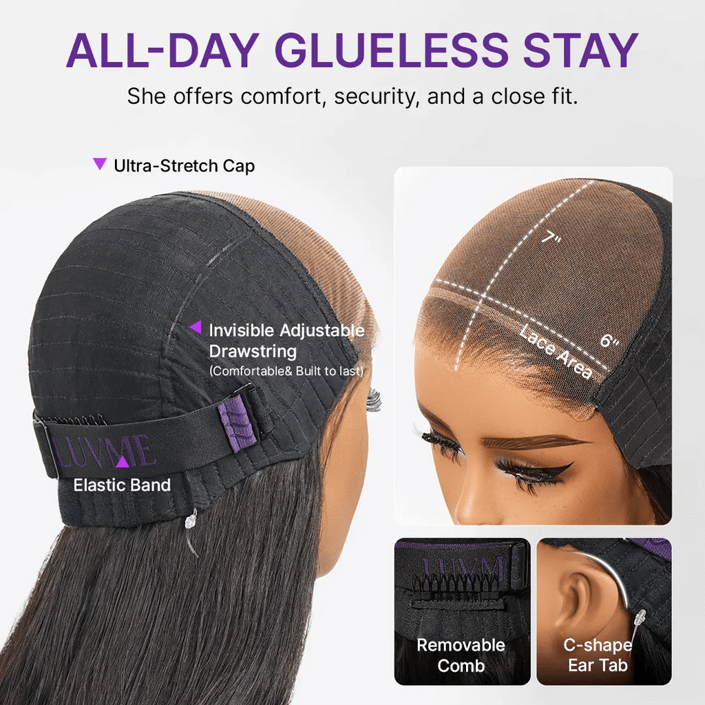 MyOwn-Fit™ PartingMax Glueless Wig 180% Density Light Yaki Body Wave 7x6 Closure HD Lace Wig Flexi-Fit Invisi Drawstring Cap & Pre-Cut Lace