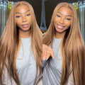 4/27 Highlight Wear Go Glueless Wig Pre-cut Lace Straight Hair 7x5 Lace Wig Preplucked with Natural Hairline