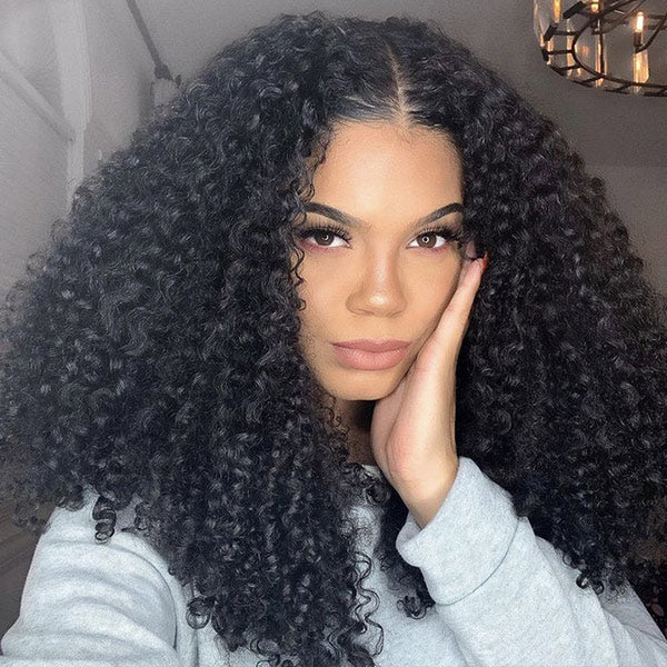 M-Cap Afro Curly Wear Go Glueless Wigs Bleached Single Knots Pre Cut 9x6 HD Lace  Wig