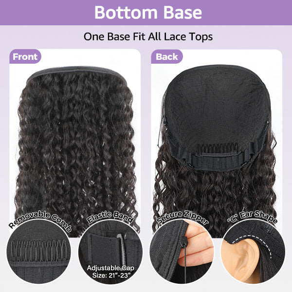 Straight Wavy Curly Bottom Base For Block Wig