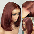 Layered Yaki Straight Reddish Brown Color Drawstring Cap Wear Go Glueless Wig Natural Salon Finish