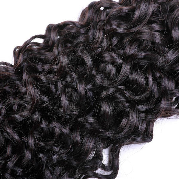Water Wave Virgin Human Hair 3 Bundles With 4x4 Lace Closure