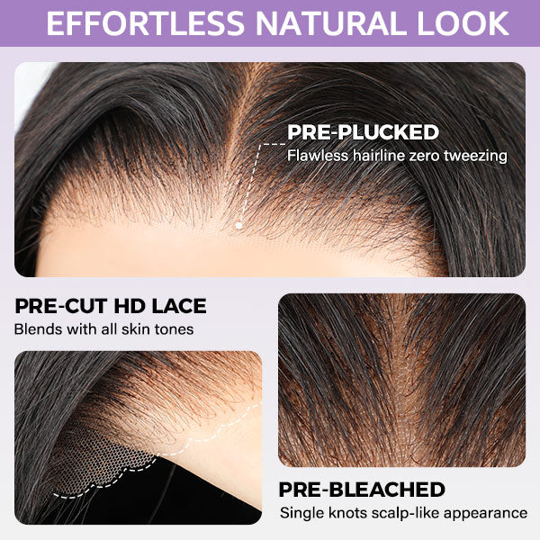 M-Cap Wand Curl Pre Cut 9x6 HD Lace Wear Go Glueless Wigs 100% Human Hair Pre Bleached Tiny Knots