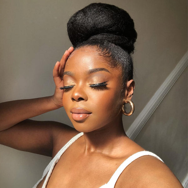Yaki Straight Invisi-Drawstring Flexible Fit 360 Glueless Wig Pre-Cut Lace Pre Bleached Knots