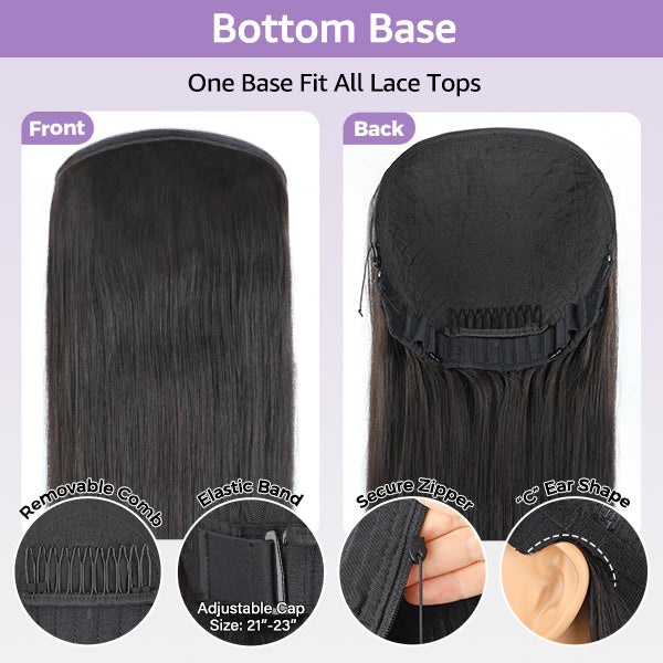 Straight Wavy Curly Bottom Base For Block Wig