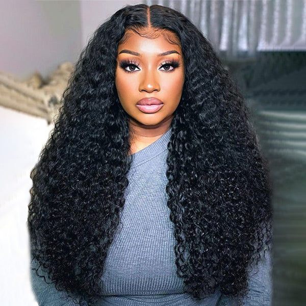 Water Wave Wear Go Wig Pre-cut 7x5 9x6 HD Lace Bleached Knots Wig With Pre-plucked Hairline