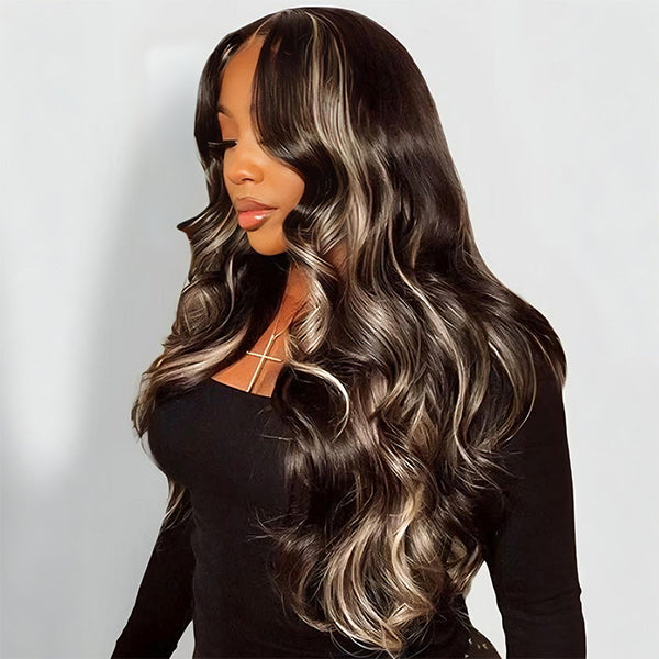 24h Ship Out | Butterfly Pre-Styled Balayage Brown Color Layered Body Wave Adjustable Drawstring Wear Go Glueless Wig With Bleached Knots