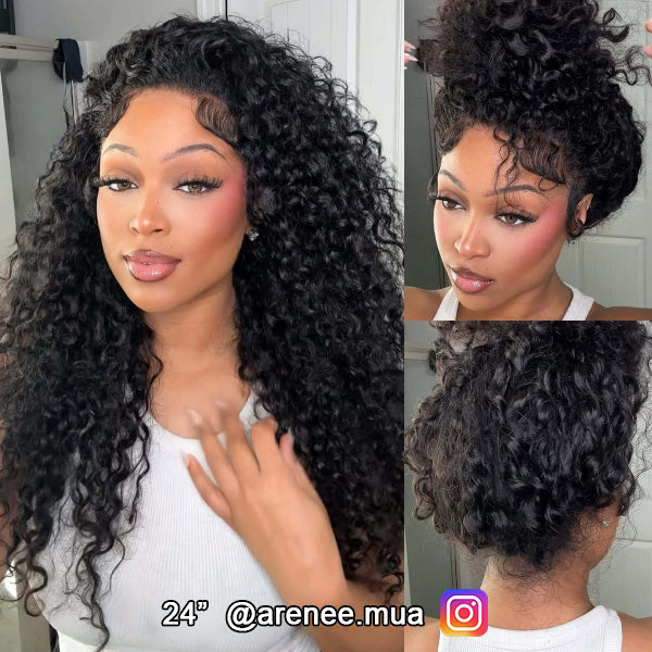 Water Wave Bleached Knots 360 Lace Glueless Wig With Invisi-Drawstring