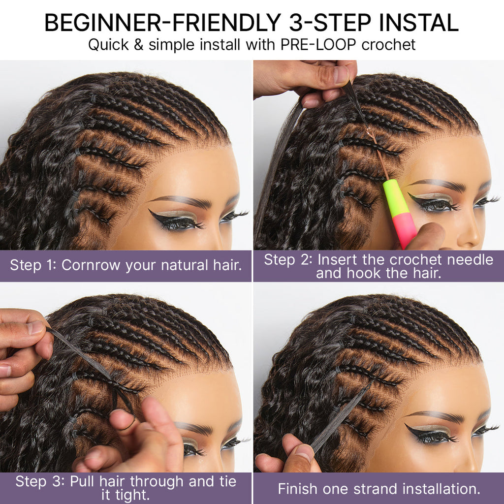 Readitress™ Pre-Separated Feather Crochet Human Hair Extensions Kinky Straight Protective Style with Free Gifts - US Only
