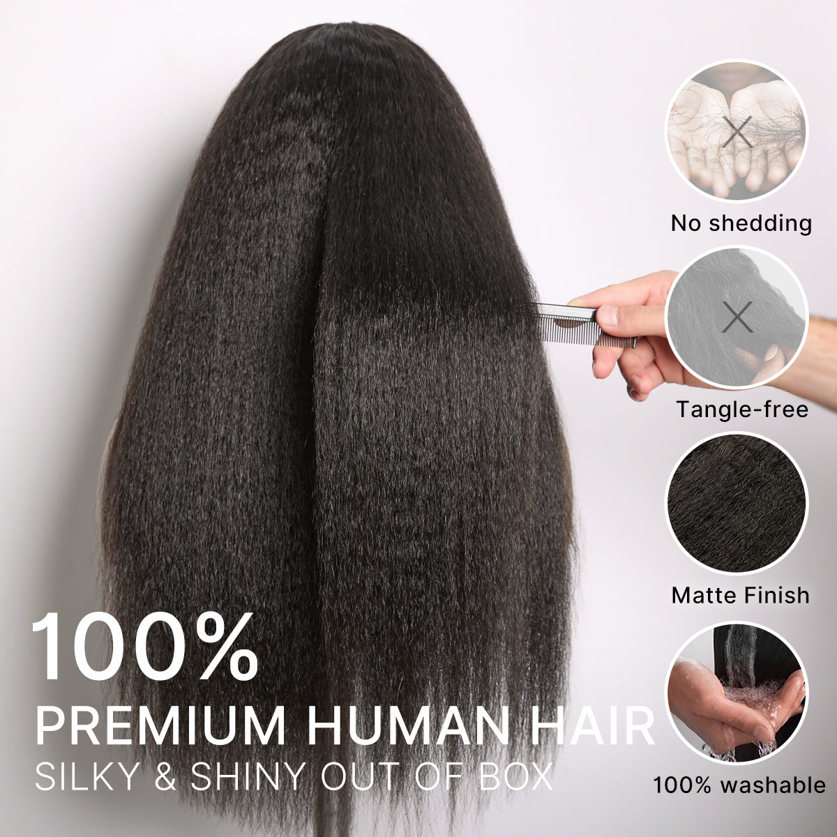 Readitress™ Pre-Separated Feather Crochet Human Hair Extensions Kinky Straight Protective Style with Free Gifts - US Only