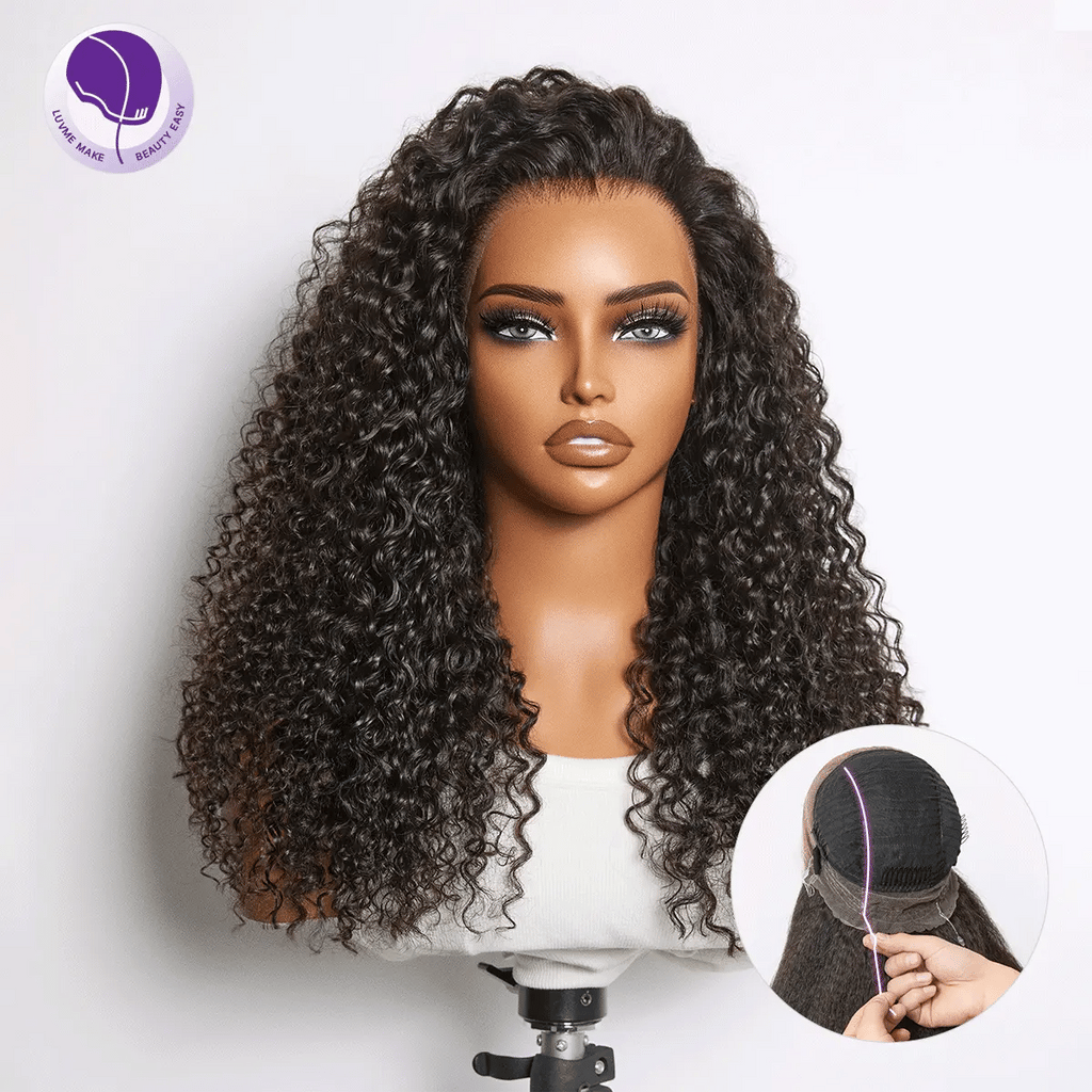 360 HD Lace Free Parting Water Wave Wig Flexi-Fit Invisi Drawstring Cap & Pre-Cut Lace
