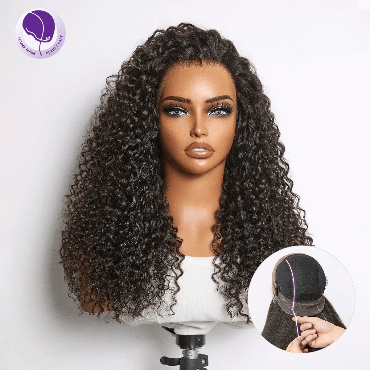 360 HD Lace Free Parting Water Wave Wig Flexi-Fit Invisi Drawstring Cap & Pre-Cut Lace