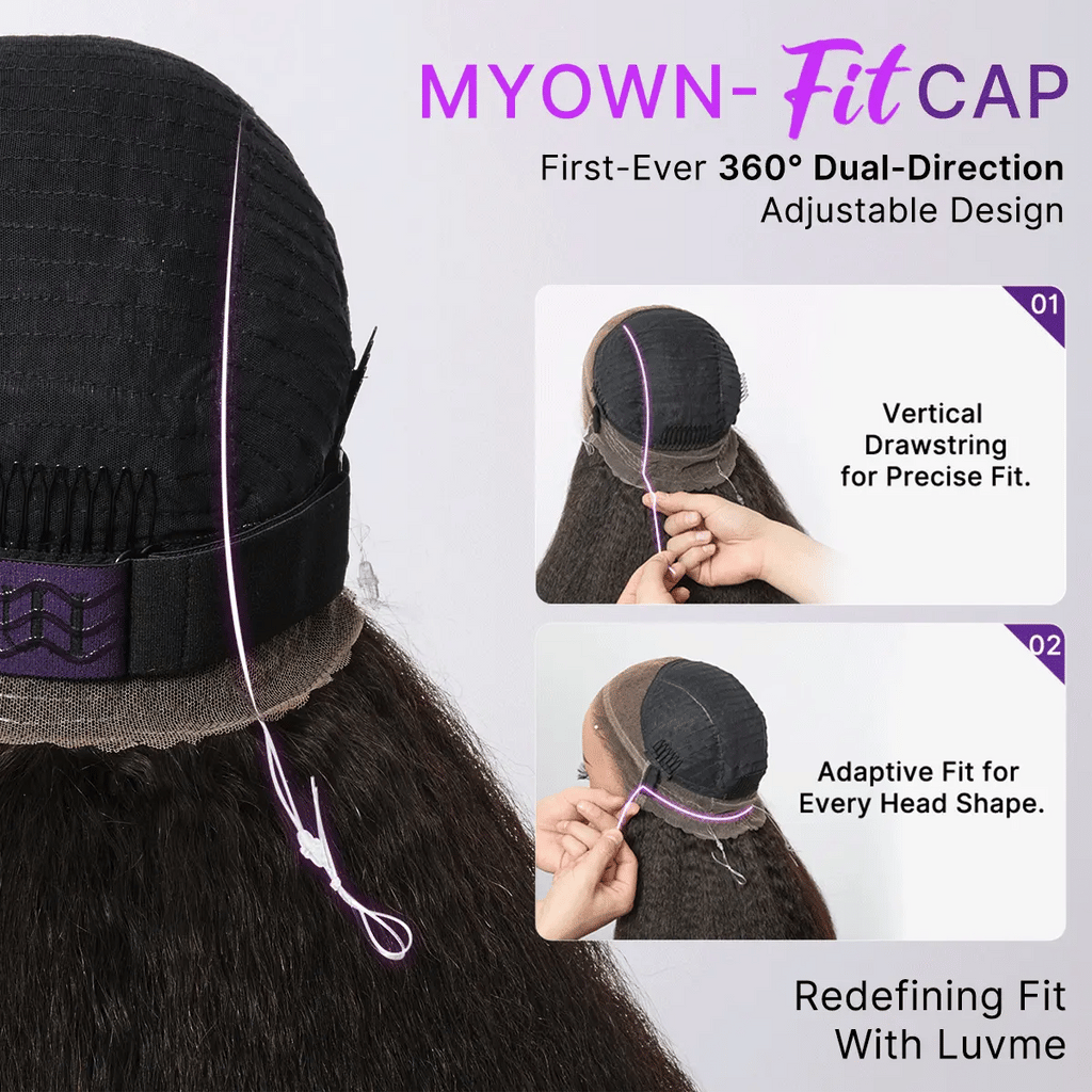 360 HD Lace Free Parting Water Wave Wig Flexi-Fit Invisi Drawstring Cap & Pre-Cut Lace