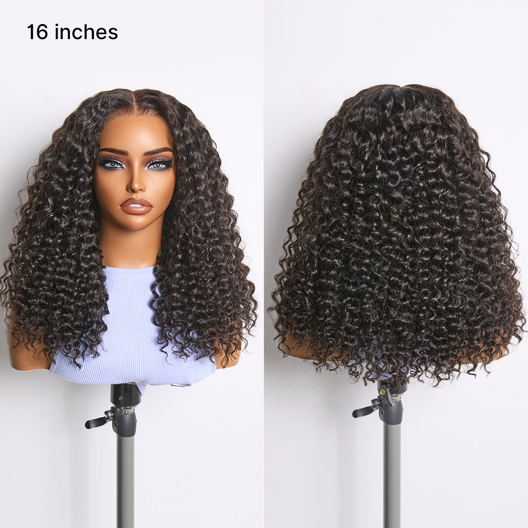 200% Density Deep Wave Glueless 7x6 Closure HD Lace Human Hair Wig Pre-Cut Lace