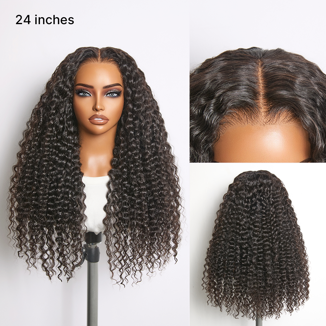 200% Density Deep Wave Glueless 7x6 Closure HD Lace Human Hair Wig Pre-Cut Lace