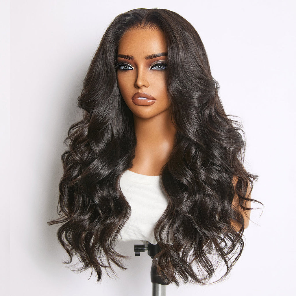 7x6 HD Lace Glueless Wig Soft Loose Wave Human Hair Wig Pre-Cut Lace
